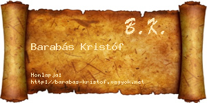 Barabás Kristóf névjegykártya