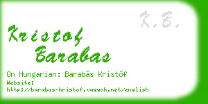 kristof barabas business card