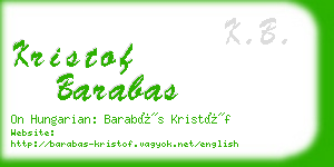 kristof barabas business card